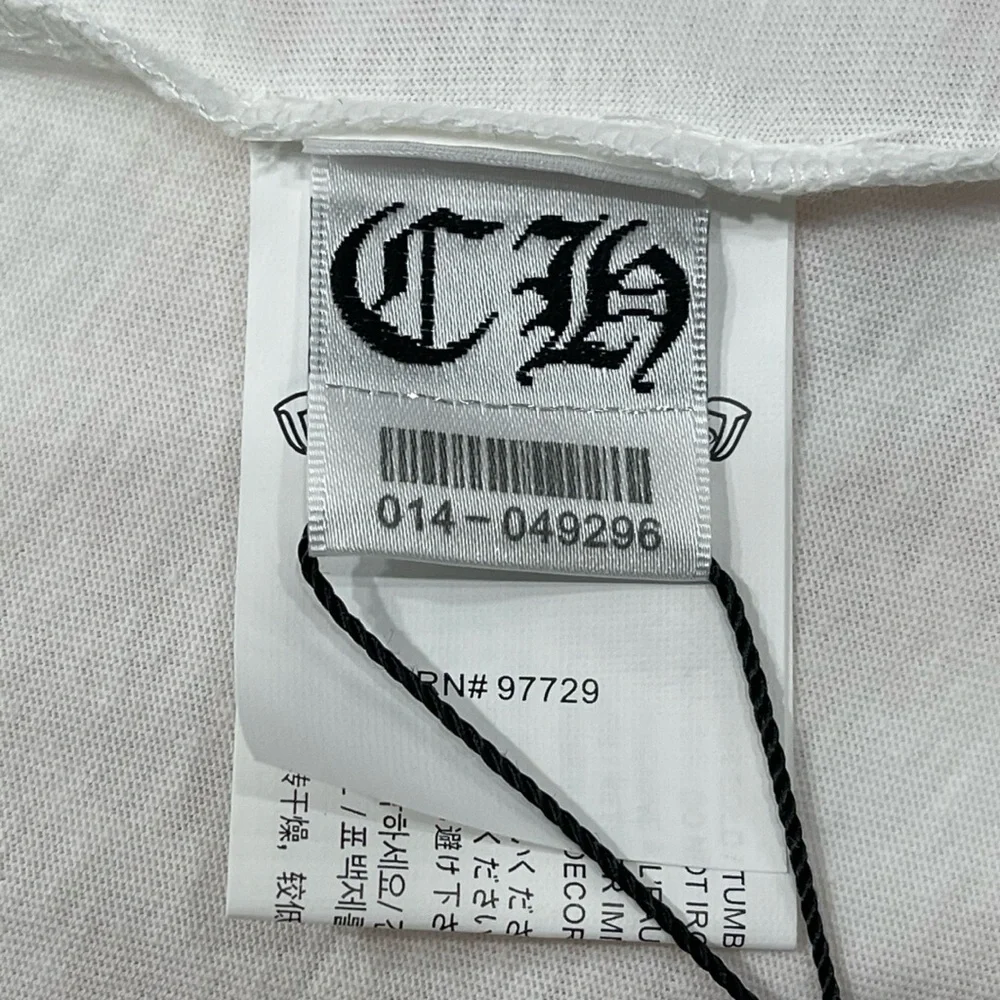 Chrome Hearts White V-Neck Tee with Black Graphics - Picture 7 of 7